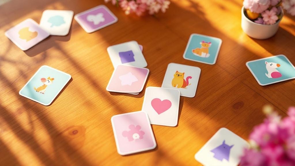 Picture memory cards scattered across a wooden table