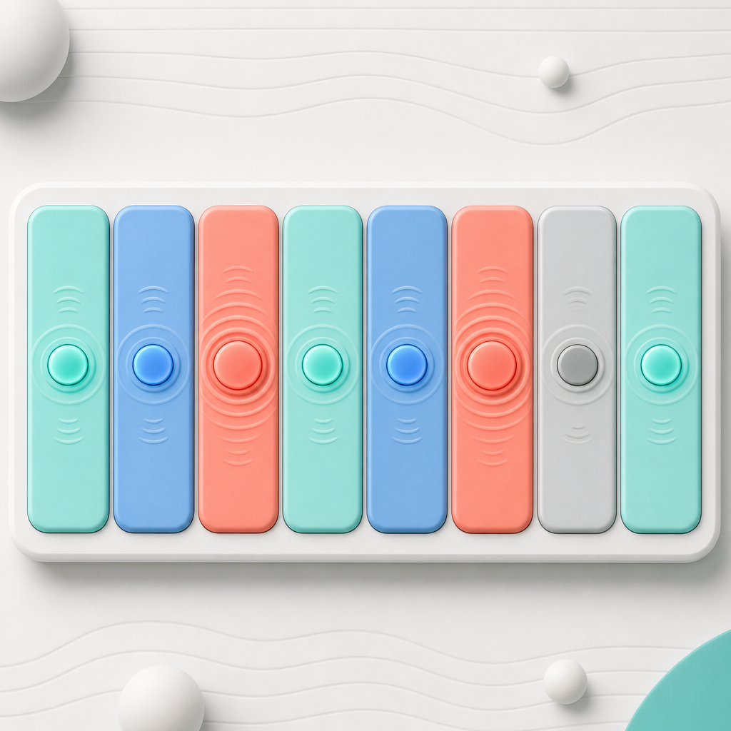 Touch rhythm pattern with light, medium, and strong pulse tiles.
