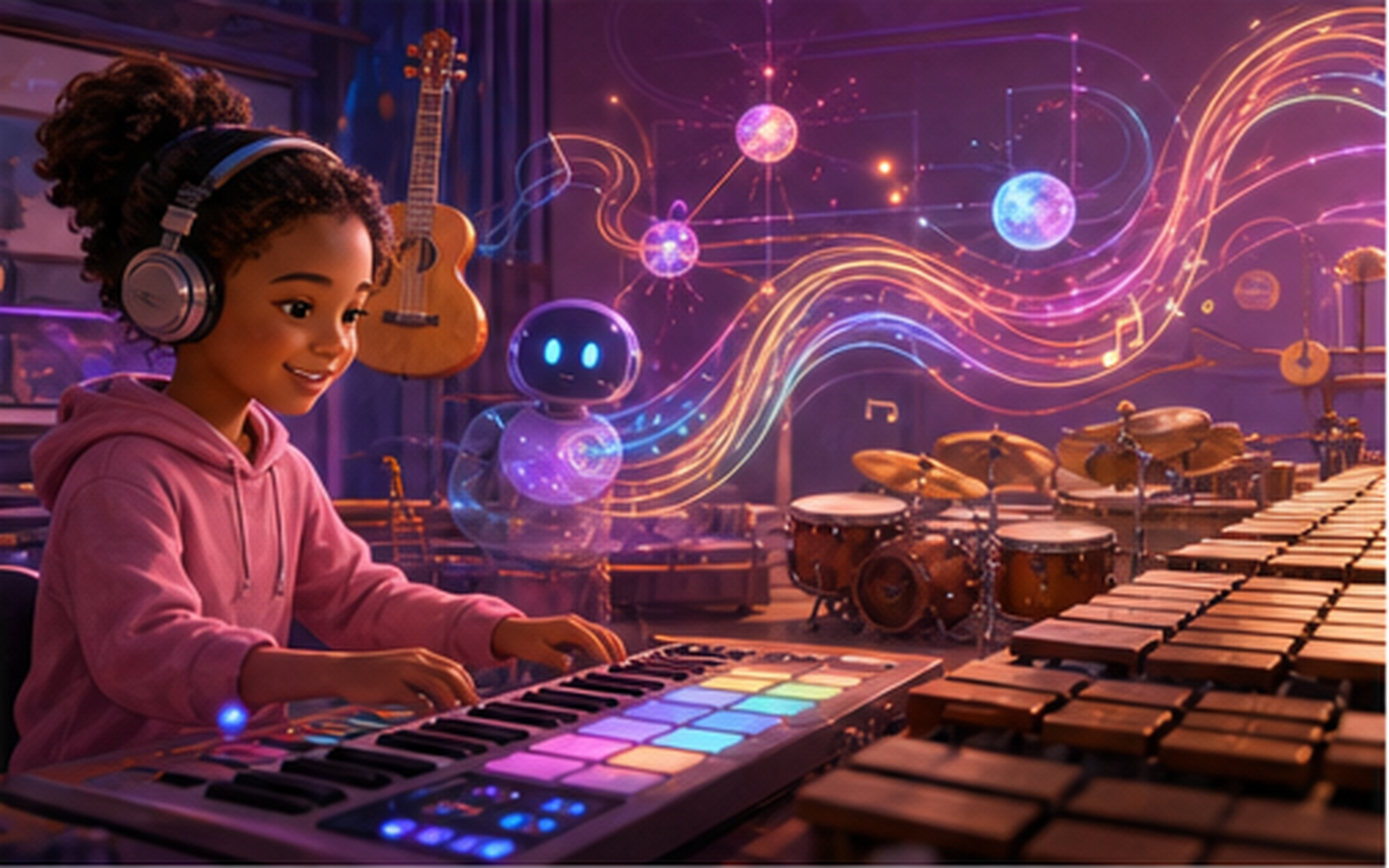 Music Academy preview with rhythm, instrument, and listening practice controls.